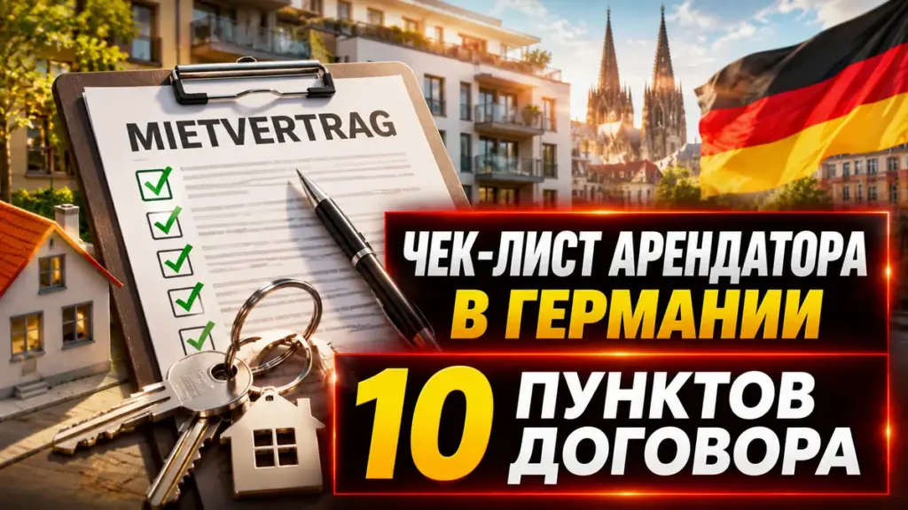 Чек-лист арендатора в Германии: 10 пунктов договора аренды, которые нужно проверить перед подписанием.