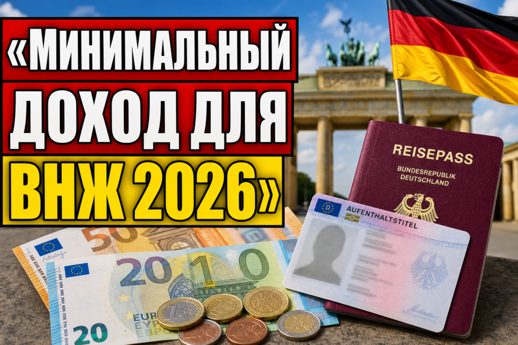 Минимальный доход для ВНЖ в Германии 2026 - сколько нужно зарабатывать (Lebensunterhaltssicherung)