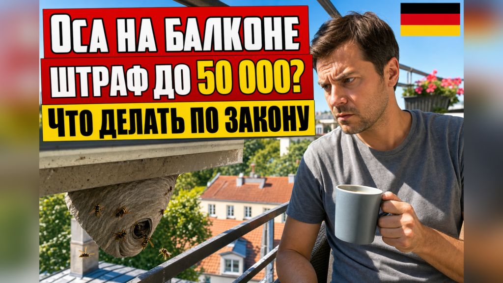 Оса на балконе в Германии: можно ли её убить?