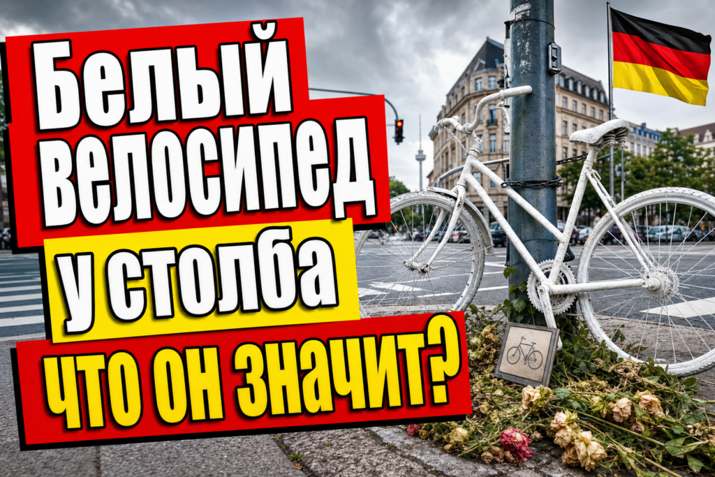 Белый велосипед у дороги в Германии: что это значит?