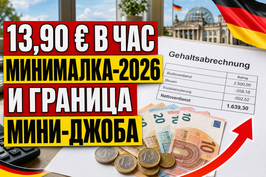 Минимальная зарплата в Германии 2026: сколько в час и в месяц?