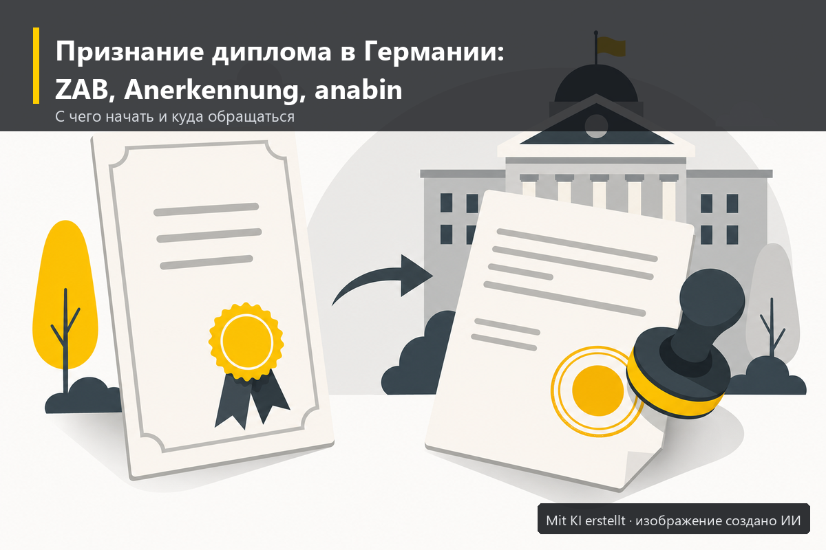 Иллюстрация: диплом превращается в официально признанный документ со штампом