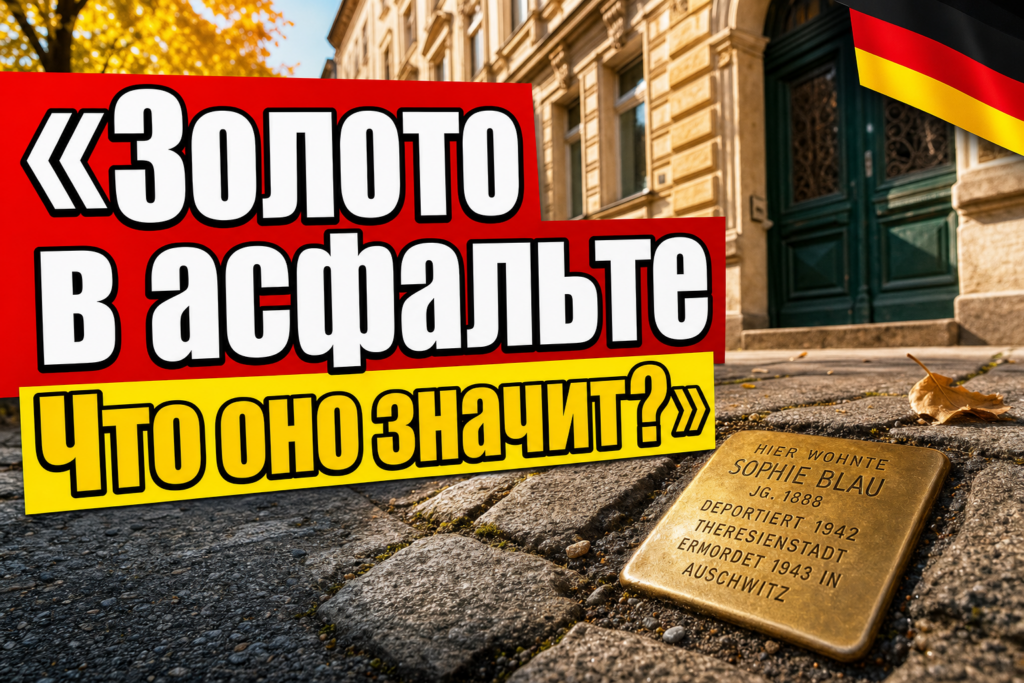 Что означают золотистые таблички в тротуарах Германии?