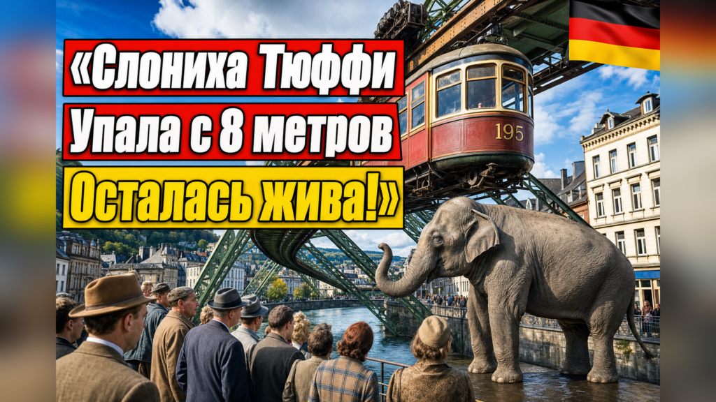 Как слониха Тюффи упала в реку в Вуппертале?