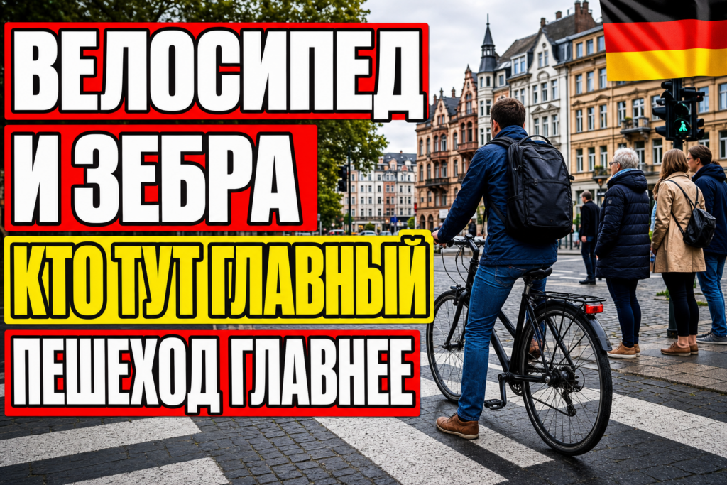 Велосипед и зебра в Германии: кто кому уступает?