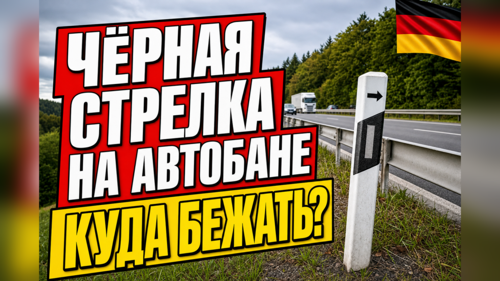 Чёрная стрелка на столбике автобана: что означает?