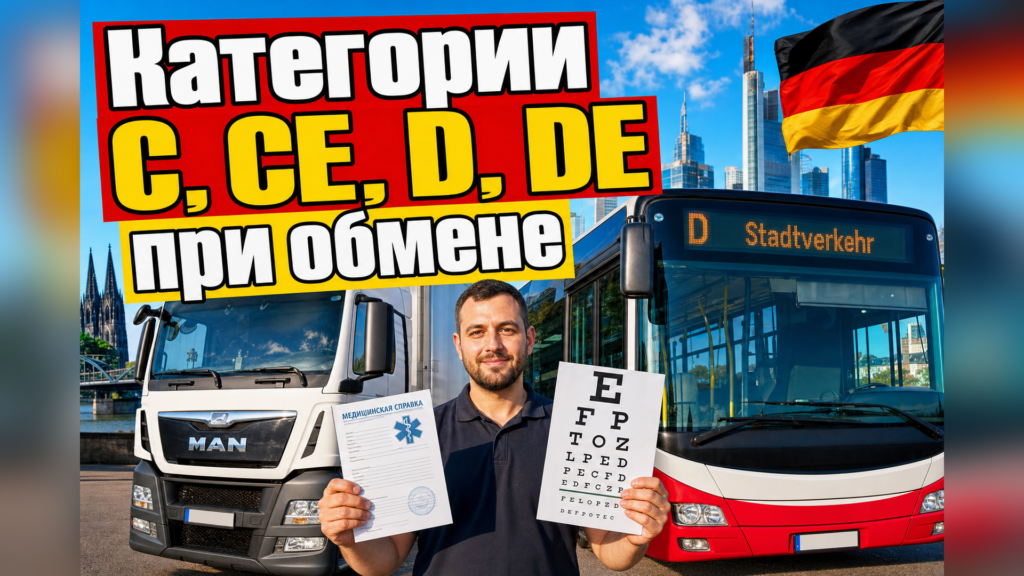 Украинские категории C, CE, D и DE при обмене на немецкие