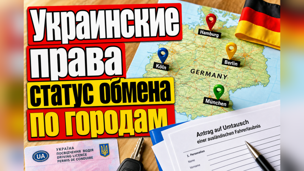 Обмен украинских прав: статус по городам Германии