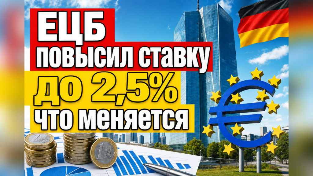 ЕЦБ повысил ключевую ставку до 2,5% - что это значит для вкладов и кредитов
